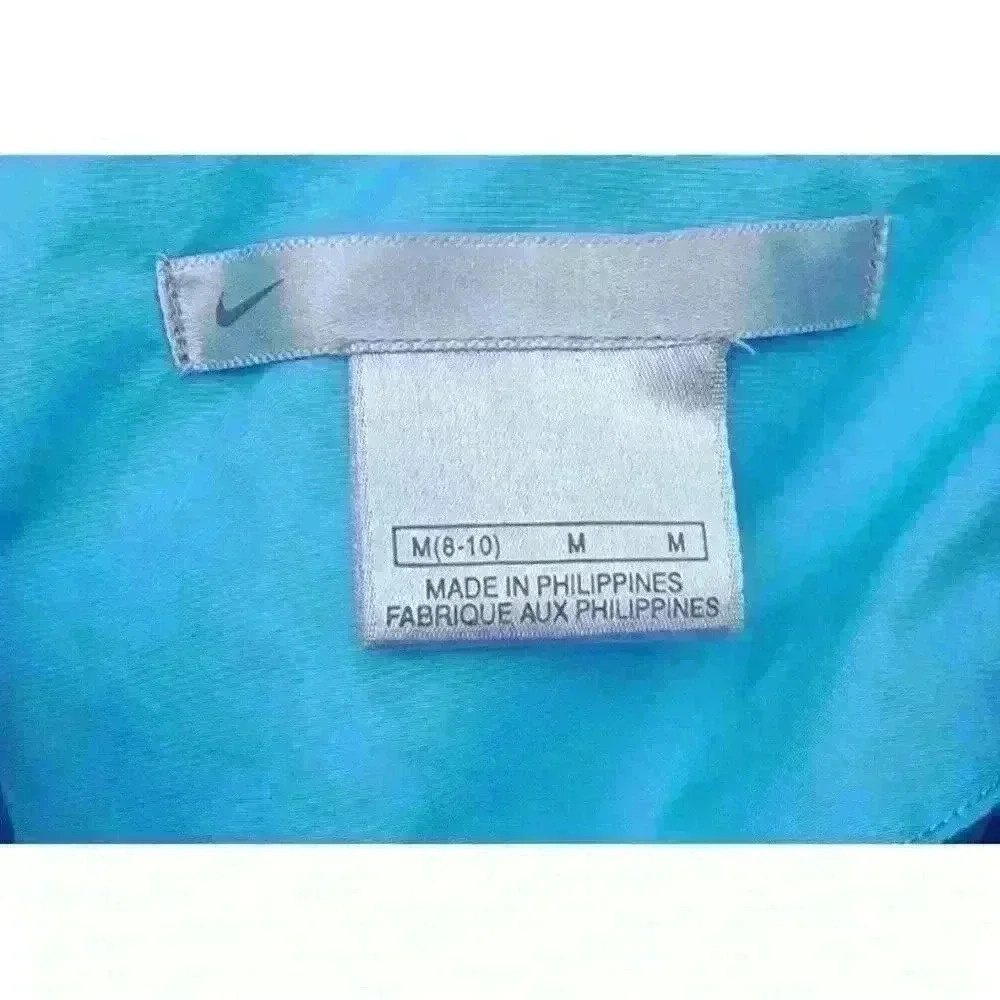 Vintage Nike Windbreaker Womens Size Medium Blue White Color Block Y2K Full Zip - Picture 3 of 7